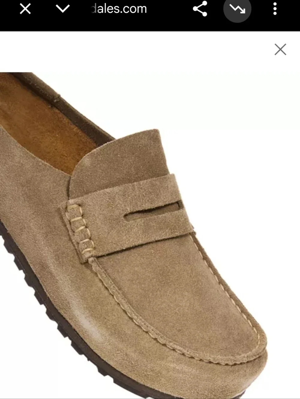 Birkenstock Suede Penny Loafers in Beige